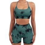 Women’s Seamless Workout Set with Strappy Bra and Shorts