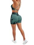 Women’s Seamless Workout Set with Strappy Bra and Shorts