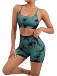 Women’s Seamless Workout Set with Strappy Bra and Shorts