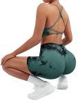 Women’s Seamless Workout Set with Strappy Bra and Shorts