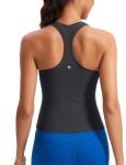Women's Racerback Workout Tank Top in Grey