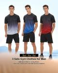 Men's Workout Shirt Sets - 3 Pack Activewear