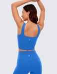 CRZ YOGA Women's Longline Sports Bra in Sparkle Blue