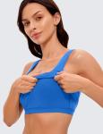 CRZ YOGA Women's Longline Sports Bra in Sparkle Blue