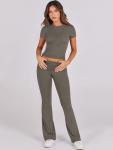 Women’s 2-Piece Yoga Flare Leggings and Crop Top Set