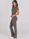 Women’s 2-Piece Yoga Flare Leggings and Crop Top Set