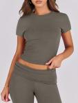 Women’s 2-Piece Yoga Flare Leggings and Crop Top Set