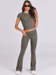 Women’s 2-Piece Yoga Flare Leggings and Crop Top Set