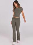 Women’s 2-Piece Yoga Flare Leggings and Crop Top Set