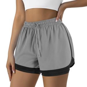 Yevrimow Women’s High-Waisted 2-in-1 Running Shorts