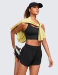 CRZ YOGA Women's High Waisted Running Shorts