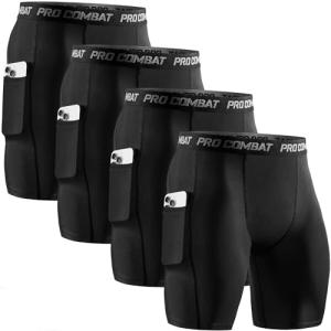 Niksa Men’s Compression Shorts with Pocket - 2/4 Pack