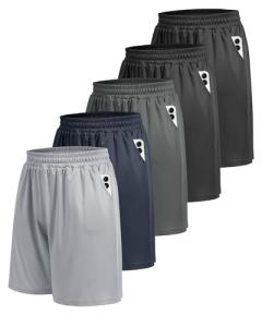5 Pack Men's Quick Dry Workout Gym Shorts