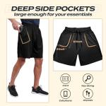 5 Pack Men's Quick Dry Workout Gym Shorts