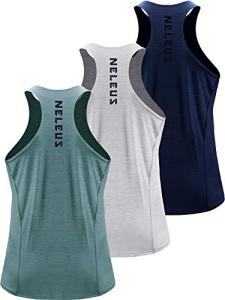 NELEUS Men's 3 Pack Dry Fit Running Tanks
