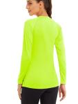 Women's Long Sleeve Athletic Running Shirt - Fluorescent Green