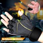 Ihuan Fingerless Weight Lifting Gloves with Wrist Support