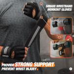 SIMARI Breathable Padded Workout Gloves with Wrist Support