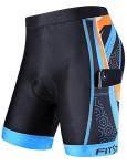 Kids Padded Biking Shorts with Pockets - Blue Orange