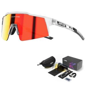 KAPVOE Polarized Cycling Glasses with 4 Lenses