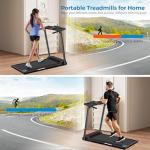 Compact Treadmill with Handles for Home Use