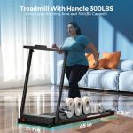 Compact Treadmill with Handles for Home Use