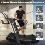 Curved Manual Treadmill with 4 Resistance Levels