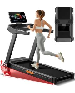 UMAY Folding Treadmill with Incline and Pulse Sensors
