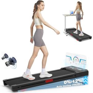 Compact Walking Pad Treadmill with Auto Incline