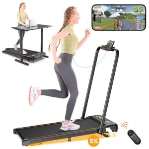 HiFast 3.0HP Foldable Treadmill with Desk Station