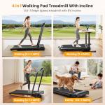 HiFast 3.0HP Foldable Treadmill with Desk Station