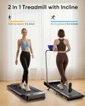 Compact 2-in-1 Treadmill with 10% Incline