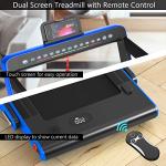 Goplus 2-in-1 Folding Treadmill with Dual Display