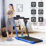 Goplus 2-in-1 Folding Treadmill with Dual Display