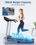 BORGUSI Folding Treadmill with Auto Incline and Bluetooth