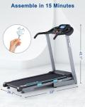 BORGUSI Folding Treadmill with Auto Incline and Bluetooth