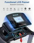 BORGUSI Folding Treadmill with Auto Incline and Bluetooth