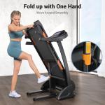THERUN Folding Incline Treadmill for Running and Walking