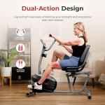 Sunny Health Smart Magnetic Recumbent Bike with Hand Cycle