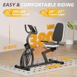 VANSWE Recumbent Exercise Bike with Bluetooth & Resistance