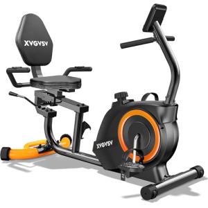 Quiet Recumbent Exercise Bike with Adjustable Seat