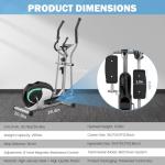 Dripex Quiet Magnetic Elliptical Trainer with Monitor