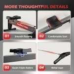 PASYOU Foldable Air Rowing Machine with Bluetooth Monitor