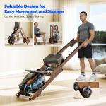 Dripex Foldable Water Rowing Machine with LCD Monitor