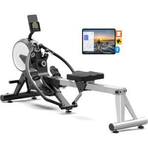 Pooboo Foldable Rowing Machine with Dual Resistance