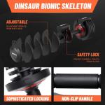 HYPATA 25 lbs Adjustable Dumbbell Set with Tray
