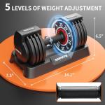 HYPATA 25 lbs Adjustable Dumbbell Set with Tray