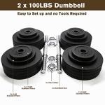 Adjustable Dumbbells Set - 200lbs Total Weight
