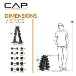 CAP Barbell 150 LB Hex Dumbbell Set with Rack