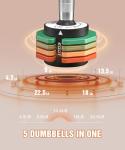 Adjustable 22.5LB Dumbbells - 5 in 1 Set